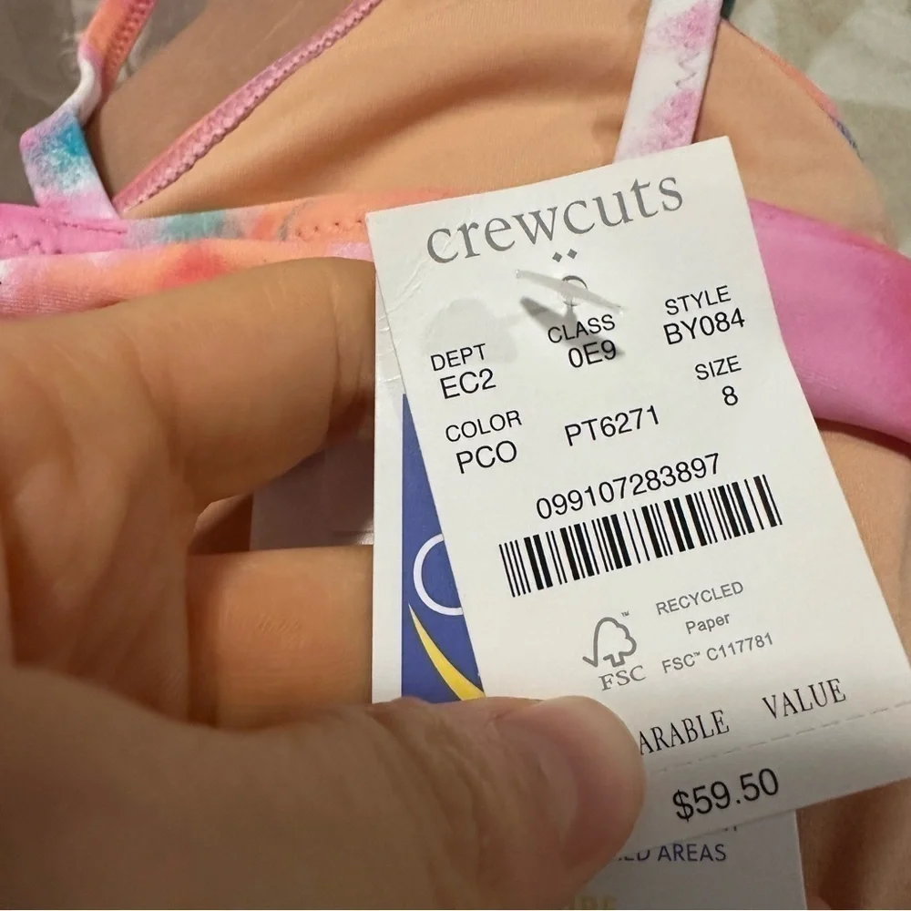J crew Girls' tie-dye bow bikini top